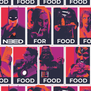 Aperçu des affiches de superhéros qui mangent pour la Need For School