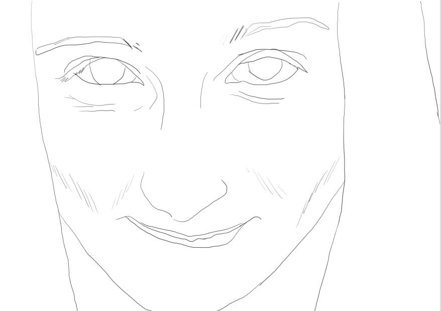 Process de l'llustration digitale du portrait de Olga