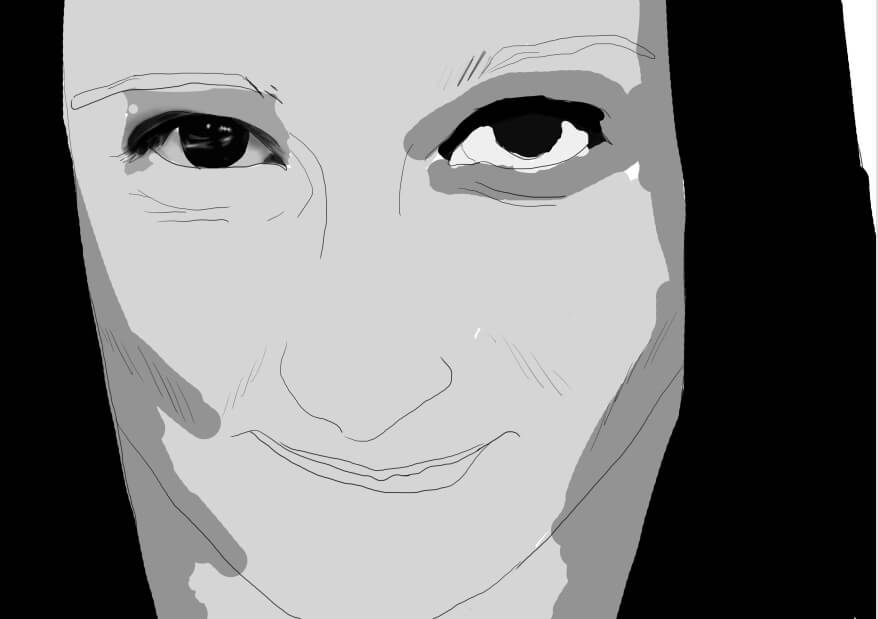 Process de l'llustration digitale du portrait de Olga