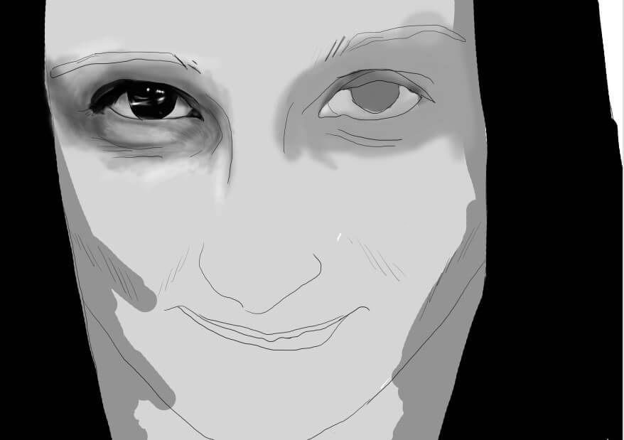 Process de l'llustration digitale du portrait de Olga