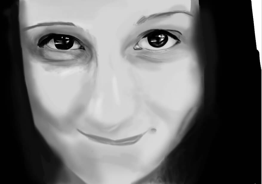 Process de l'llustration digitale du portrait de Olga