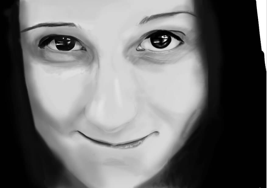 Process de l'llustration digitale du portrait de Olga