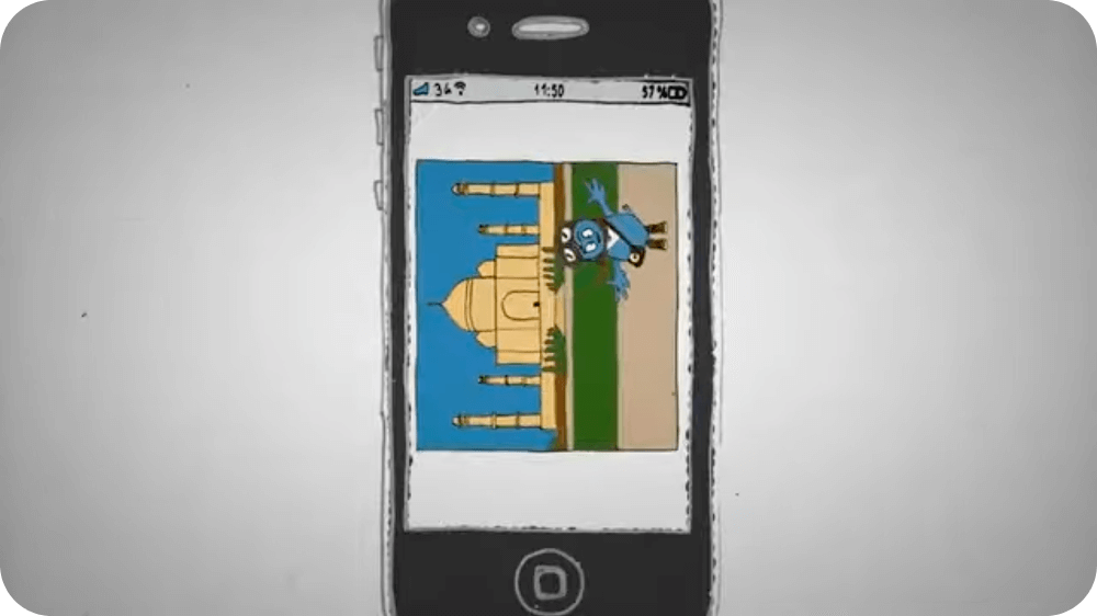 Extrait d'une vidéo de présentation du fonctionnement de l'application mobile Cardagram
