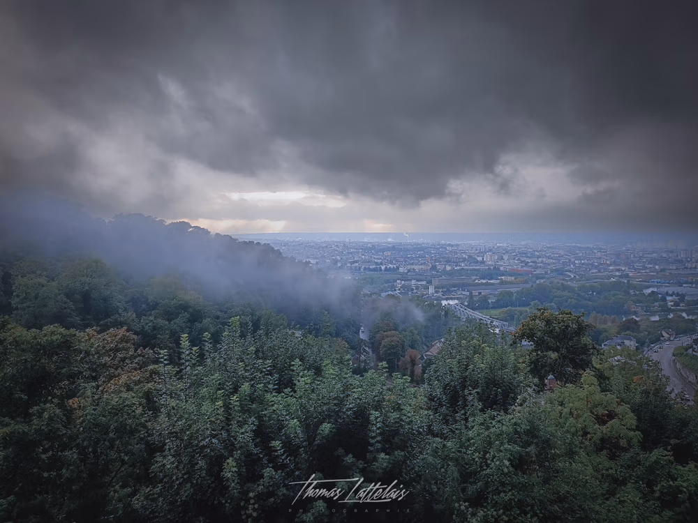 Photo prise par Thomas Lattelais d'un panorama de Rouen depuis la ville de Bonsecours